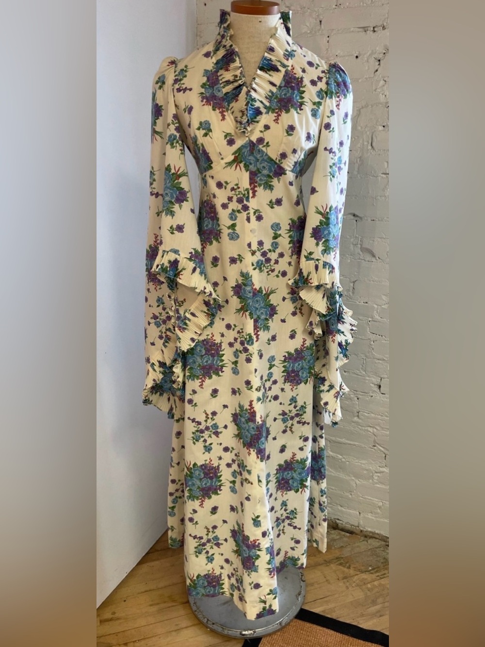 Vintage Floral Bridgerton Gunne Sax Style Dress Cottagecore Grad Prom Bridal - Picture 2 of 11